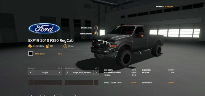 Мод авто F350 Single cab dully v1.0.0.0 Farming Simulator 19
