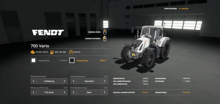 Мод трактор Fendt 700 Vario Multicolor V1.0 Farming Simulator 2019