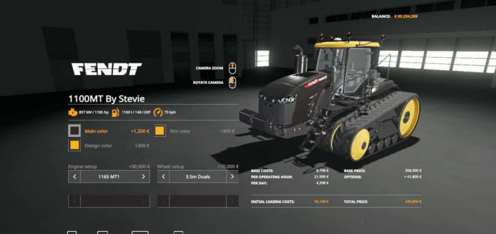 Мод трактор Fendt MT1100 series Farming Simulator 19