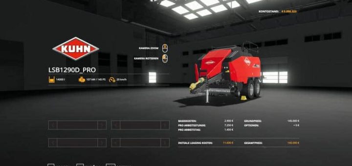 Мод тюкопресс Kuhn LSB1290 v1.0 Farming Simulator 2019