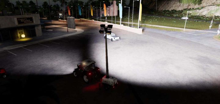Мод прицеп Lizard FloodLight Trailer Edit Farming Simulator 19
