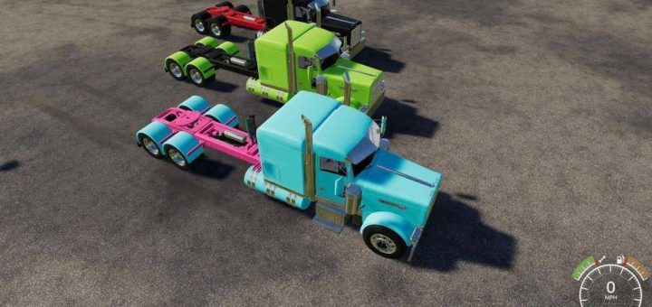 Мод тягач Peterbilt 379 v1.1 Farming Simulator 19
