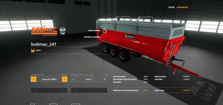 Мод прицеп Sodimac Xeal 7329 / 8832 V1.0.0.0 FS19