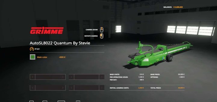 Мод Grimme SL8022 Quantum Autobelt Farming Simulator 2019
