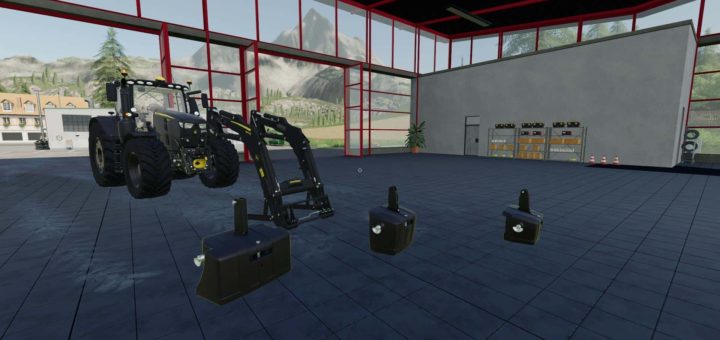 Мод ПАК JD Gewichte und Frontlader Black Edition v1.0.1 FS19