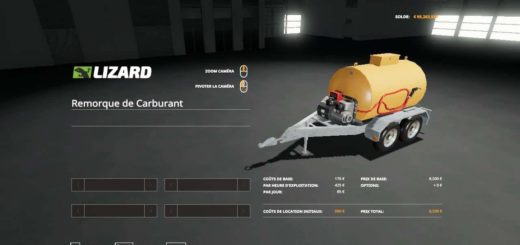 Мод бочка LIZARD FUEL TRAILER v1.0.0.0 Farming Simulator 2019