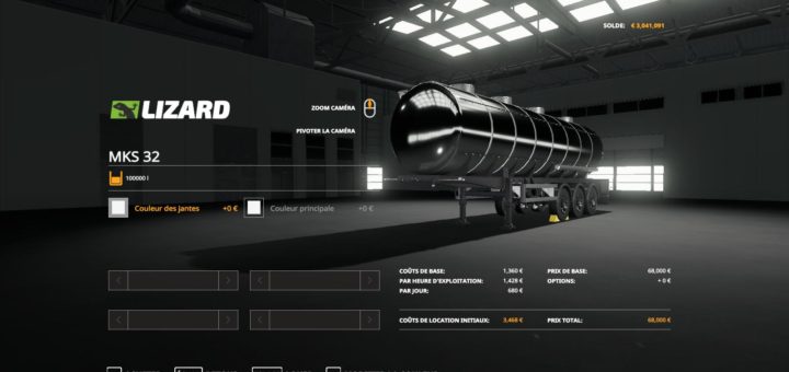 Мод цистерна LIZARD MKS 32 V1.2 Farming Simulator 19
