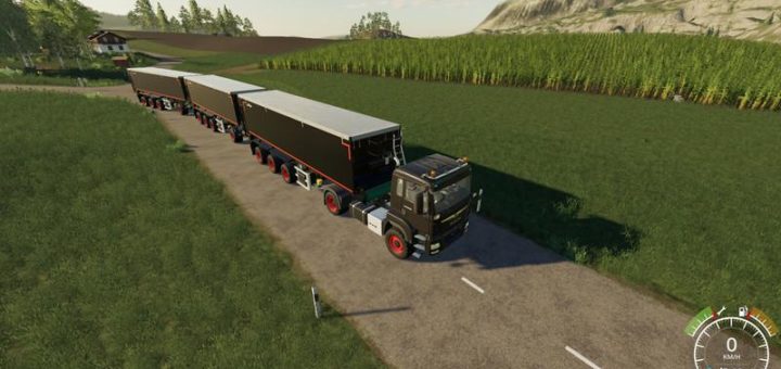 Мод MAN KRAMPE TRAILER WITH TRAILER COUPLING DOLLY V1.0 FS19