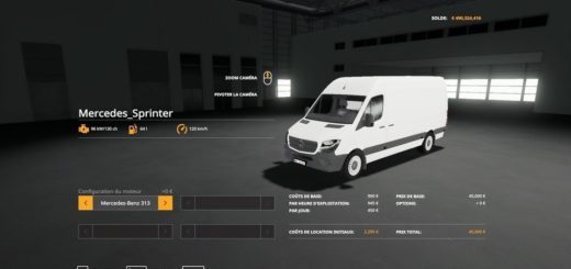 Мод авто MERCEDES SPRINTER V1.1 Farming Simulator 19