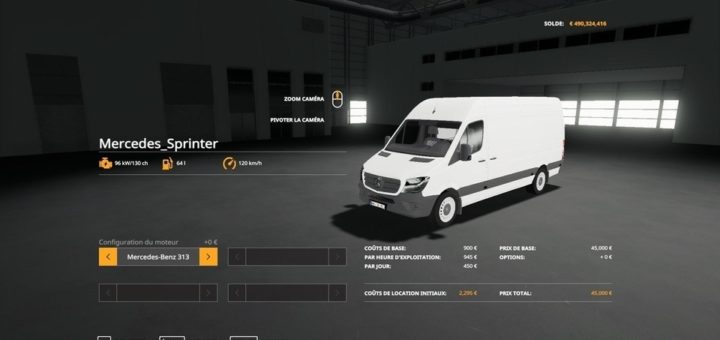 Мод авто MERCEDES SPRINTER V1.1 Farming Simulator 19