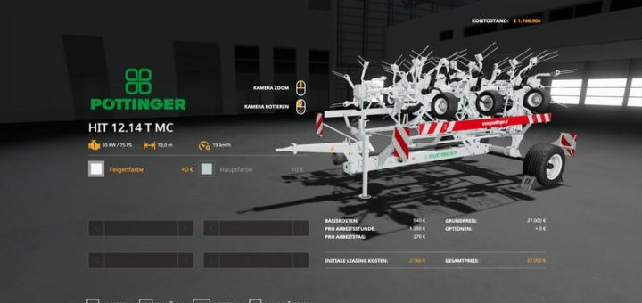 Мод POTTINGER HIT1214T - MULTICOLOR V1.0 Farming Simulator 19