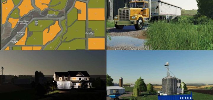 Мод карта Rolling Hills v01 Farming Simulator 19