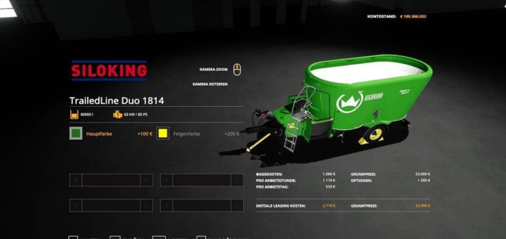 Мод миксер Siloking Duo 1814 v1.0.0 Farming Simulator 2019