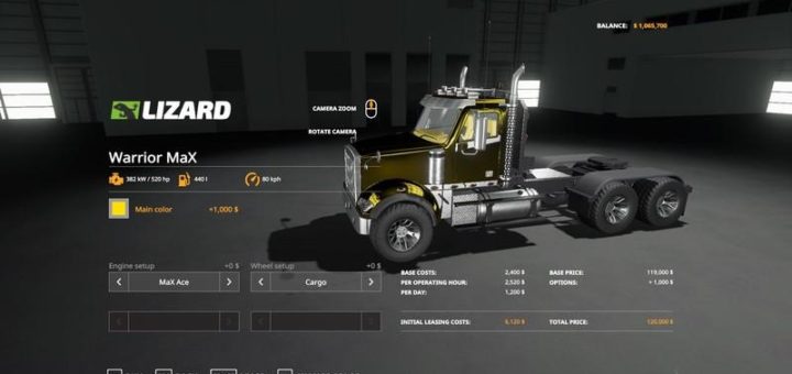Мод тягач WARRIOR MAX V1.2.0 Farming Simulator 2019