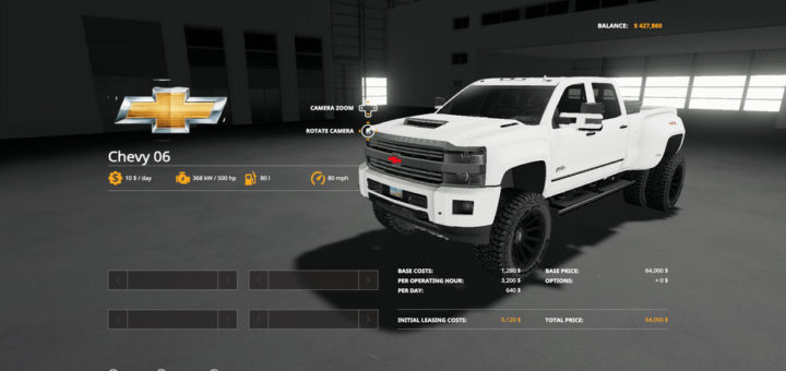 Мод авто Chevy 3500 Duramax V1.0 Farming Simulator 2019
