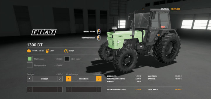 Мод трактор FIAT 1300DT V1.0.0.0 Farming Simulator 2019