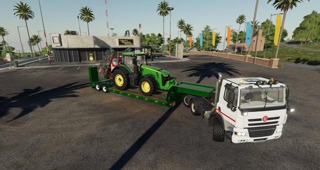 Мод трал 16wheelsLowdeckTrailer v1.0.0.0 Farming Simulator 19