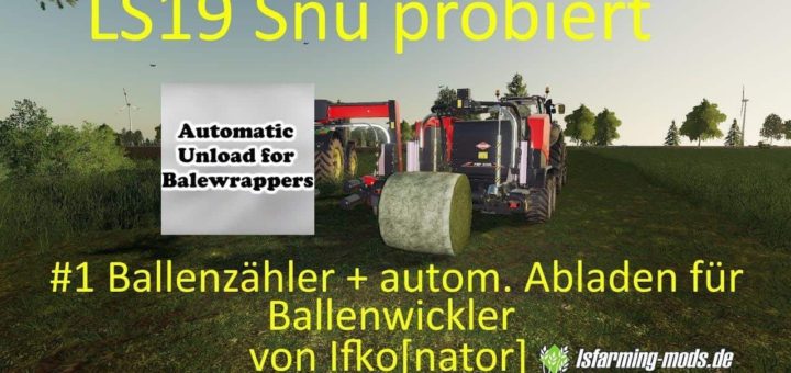 Мод скрипт Auto Unload baler v1.0 Farming Simulator 19
