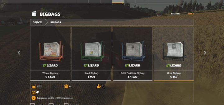 Мод Bigbags & Liquid Pallets v1.0 Farming Simulator 19