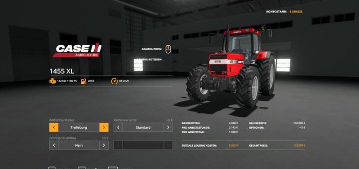 Мод трактор CASE IH 1455 – TUNED v1.3 Farming Simulator 19