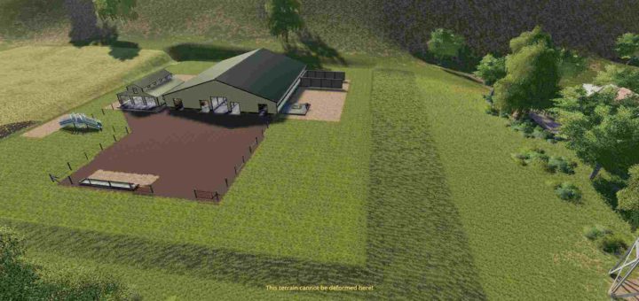 Мод коровник Large American Cow Shed v1.0 Farming Simulator 19