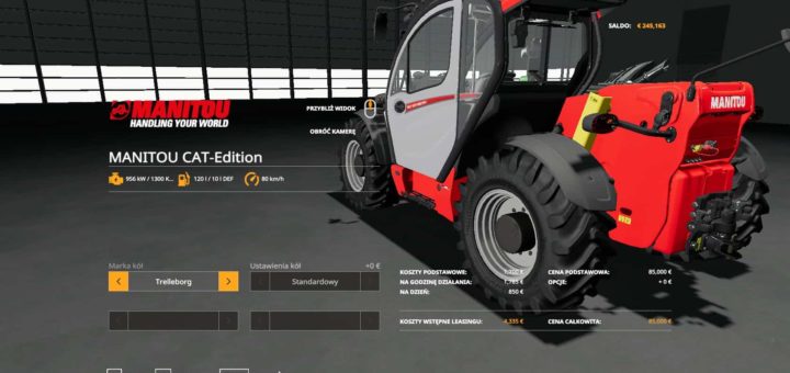 Мод погрузчик MANITOU CAT-EDITION V1.0 Farming Simulator 19