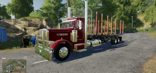 Мод грузовик Peterbilt log truck v1.0 Farming Simulator 19