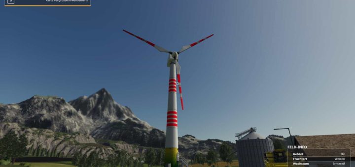 Мод турбина Platzierbare Windkraftanlage v1.0 FS19
