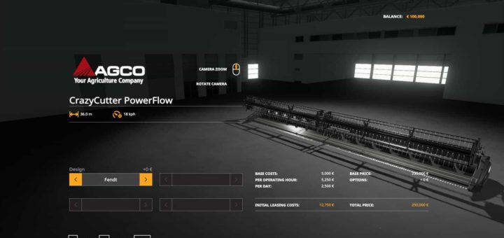 Мод жатка Powerflow v2.1 Farming Simulator 2019