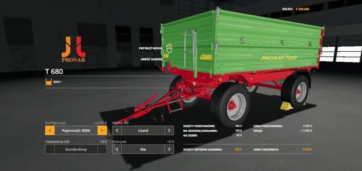 Мод прицеп Pronar T680 v1.0.0.0 Farming Simulator 19