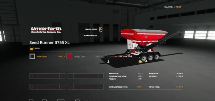 Мод сеялки Seed Runner 3755 XL v1.0.1.0 FS19