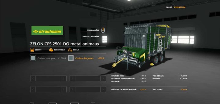 Мод прицеп Strautmann ZelonCFS2501DO v1.0 FS19