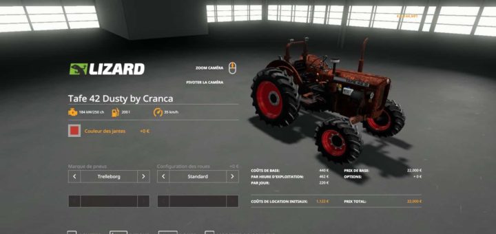 Мод трактор TAFE 42 v1.5.0.0 Farming Simulator 19