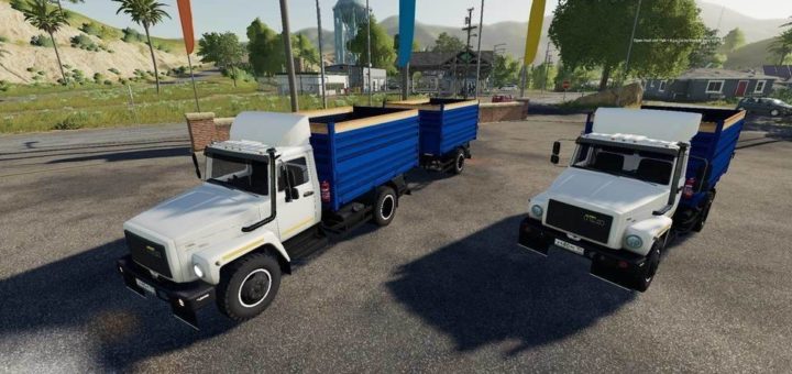 Мод грузовик ГАЗ-35071 И САЗ-83173 V 1.0 Фермер Симулятор 2019