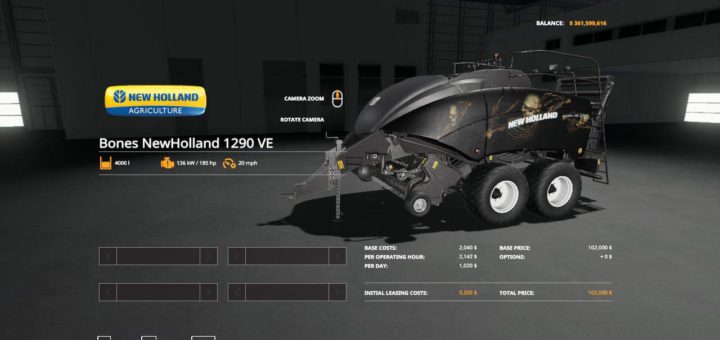 Мод тюкопресс Bones NewHolland 1290 VE v1.0 FS19