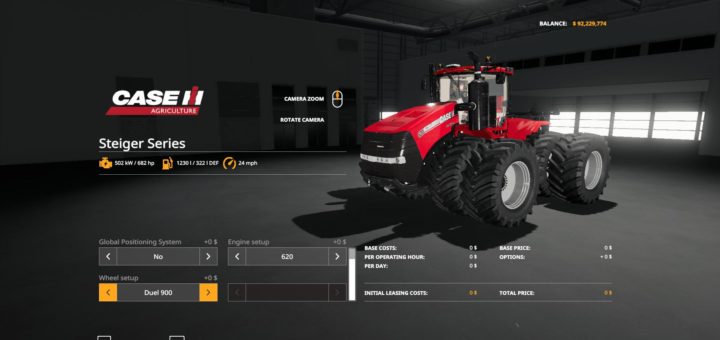 Мод трактор CASE STEIGER V1.1 Farming Simulator 19