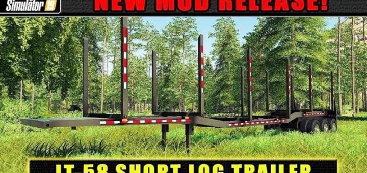 Мод прицеп LT-58 ShortLog Trailer v1.0 Farming Simulator 2019