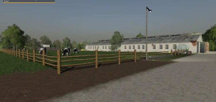 Мод коровник Platzierbarer DDR Kuhstall v2.0 FS19
