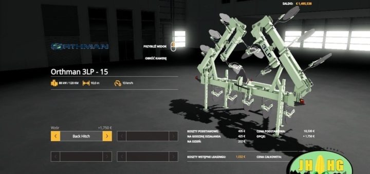 Moд культиватор Orthman 3LP - 15 Side Dresser v1.0 Farming Simulator 19
