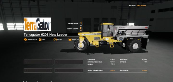 Moд опрыскиватель Terragator 6203 v1.0 Farming Simulator 2019