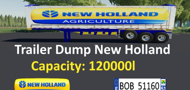 Мод прицеп TRAILER NEW HOLLAND V1.0.0.2 Farming Simulator 19