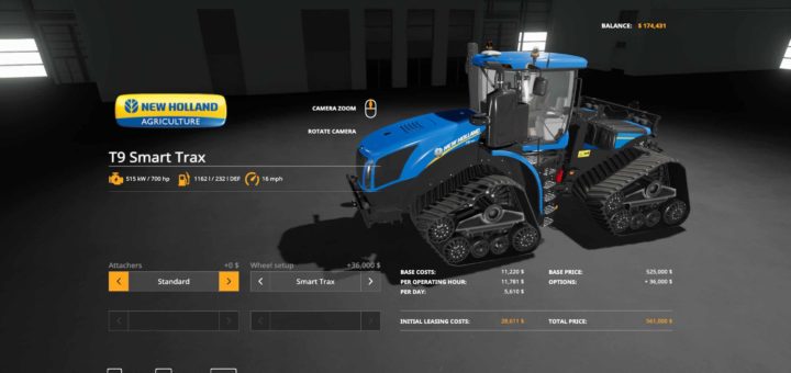 Мод трактор US T9700 v1.0 Farming Simulator 19