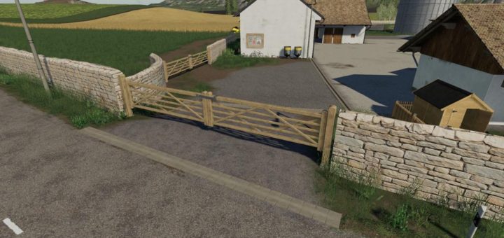Moд ПАК Wooden Gates Fences And Stone Walls v1.0.0.0 FS19