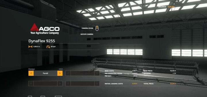 Мод жатка Dyna Flex 9255 v1.0 Farming Simulator 2019
