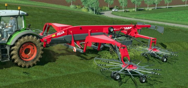 Мод валковая жатка Fella Juras 14055 PRO v1.0.0.0 FS19