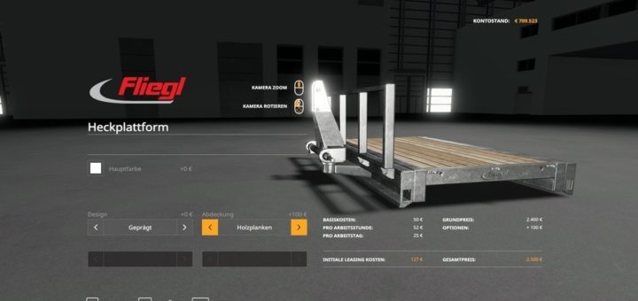 Moд Fliegl Heckplattform v1.0.0.0 Farming Simulator 2019