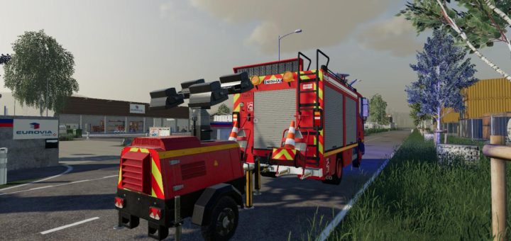 Мод прицеп Flood Light Trailer v1.0 Farming Simulator 2019