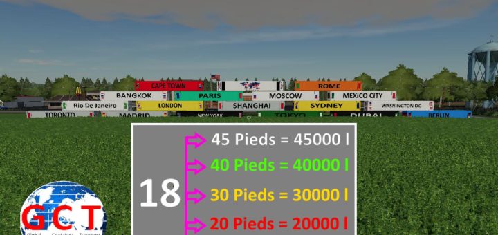 Moд ПАК GCT ContainerPack BOB51160 v1.0.0.5 Farming Simulator 19