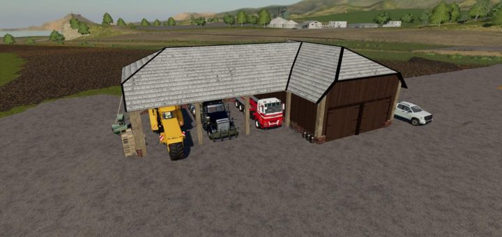 Moд навес Large Vehicle Shed v1.0.0.0 Farming Simulator 2019