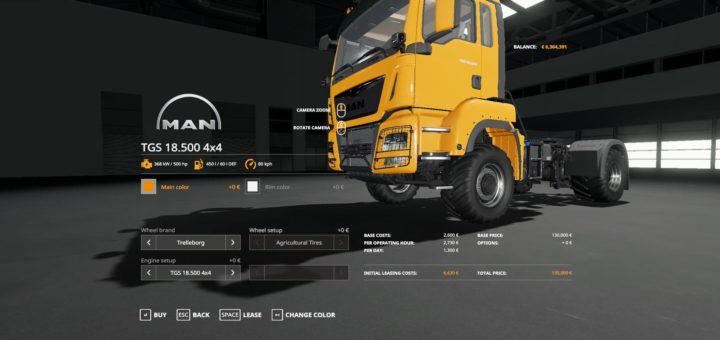 Мод тягач MAN TGS By Gamling v1.0.0.1 Farming Simulator 2019